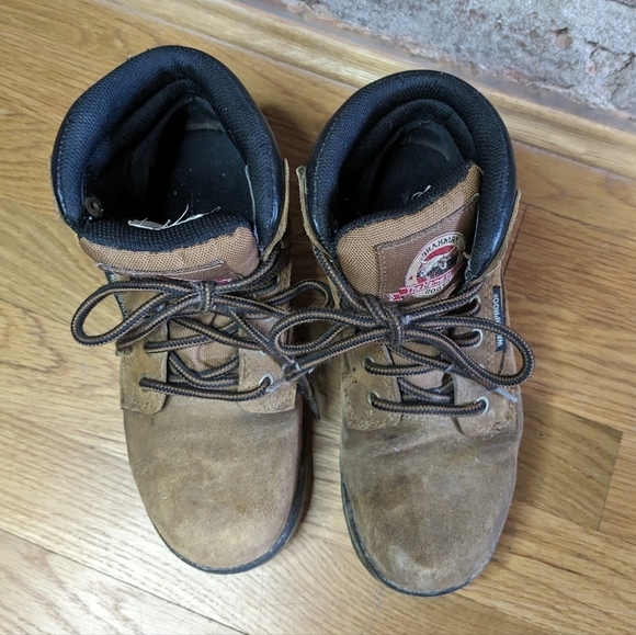 Brahmin Size 5.5 Brown‎ Leather Waterproof Steel Toe Work Boots - Picture 3 of 8